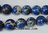 CAT300 15.5 inches 8mm - 18mm round dyed aqua terra jasper beads