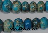 CAT302 15.5 inches 7*10mm – 15*20mm rondelle dyed aqua terra jasper beads