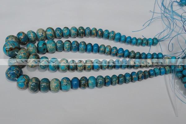 CAT302 15.5 inches 7*10mm – 15*20mm rondelle dyed aqua terra jasper beads