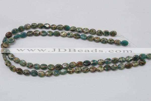 CAT5010 15.5 inches 8*10mm oval natural aqua terra jasper beads