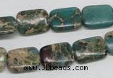 CAT5015 15.5 inches 12*16mm rectangle natural aqua terra jasper beads