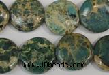 CAT5031 15.5 inches 20mm flat round natural aqua terra jasper beads