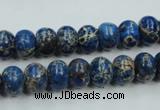 CAT52 15.5 inches 8*10mm rondelle dyed natural aqua terra jasper beads