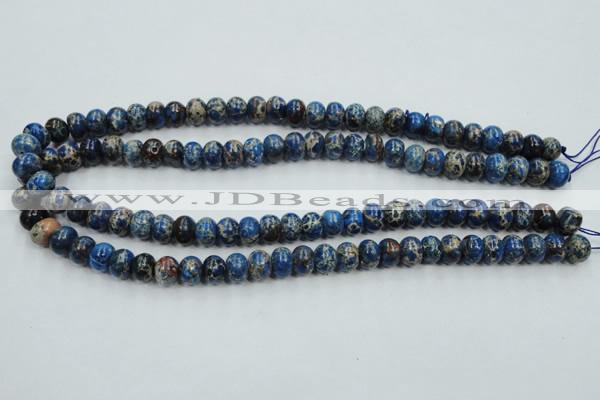 CAT52 15.5 inches 8*10mm rondelle dyed natural aqua terra jasper beads