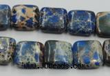 CAT53 15.5 inches 16*16mm square dyed natural aqua terra jasper beads