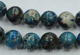 CAT62 15.5 inches 12mm round dyed natural aqua terra jasper beads