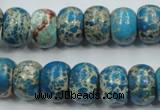 CAT63 15.5 inches 10*14mm rondelle dyed natural aqua terra jasper beads