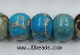 CAT64 15.5 inches 15*18mm rondelle dyed natural aqua terra jasper beads