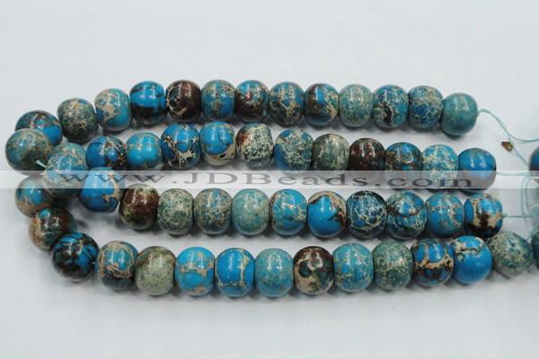 CAT64 15.5 inches 15*18mm rondelle dyed natural aqua terra jasper beads