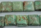 CAT68 15.5 inches 16*16mm square dyed natural aqua terra jasper beads