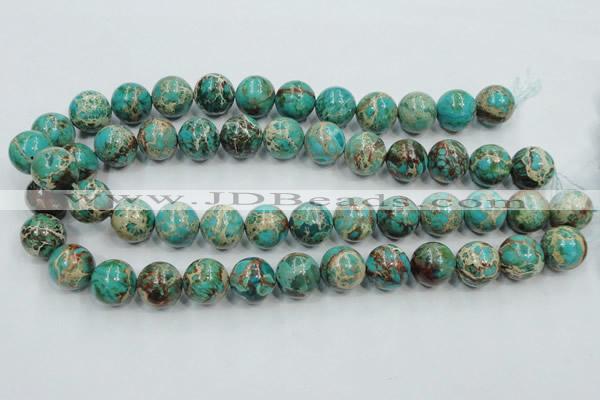 CAT77 15.5 inches 14mm round dyed natural aqua terra jasper beads