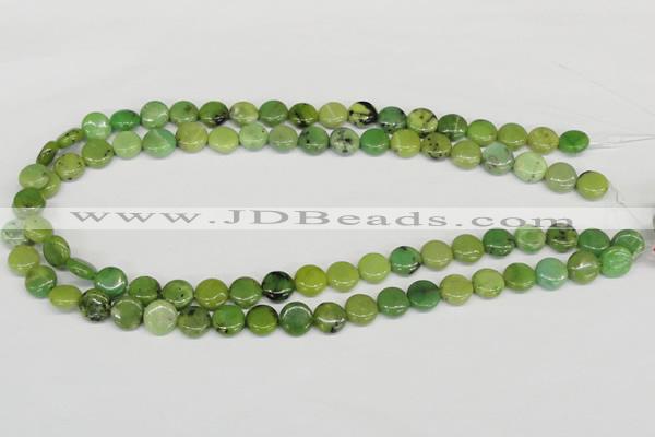 CAU37 15.5 inches 10mm flat round australia chrysoprase beads wholesale