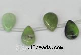 CAU42 10*14mm top-drilled flat teardrop australia chrysoprase beads