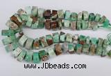 CAU430 10*15mm - 12*25mm faceted tyre Australia chrysoprase beads