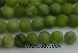 CAU510 15.5 inches 4mm round matte Chinese chrysoprase beads