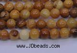 CAY01 15.5 inches 4mm round African yellow jasper beads wholesale