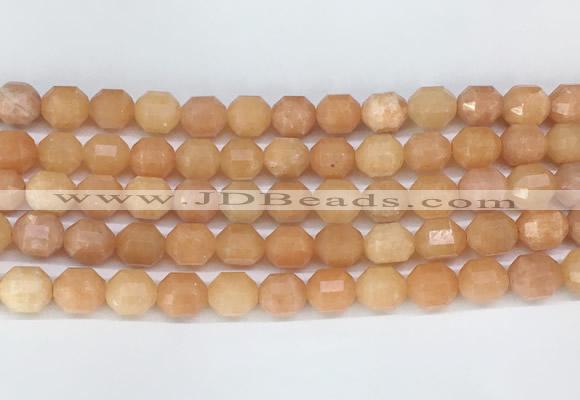 CBBS04 15 inches 8mm faceted prism peach calcite beads wholesale