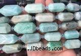 CBBS12 15 inches 11*25mm - 14*28mm hexahedral prism amazonite beads