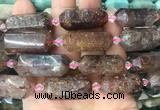 CBBS14 15 inches 11*25mm - 14*28mm hexahedral prism quartz beads