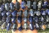 CBBS35 15 inches 12*25mm - 14*28mm hexahedral prism sodalite beads