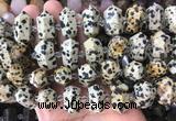 CBBS39 15 inches 12*25mm - 14*28mm hexahedral prism dalmatian jasper beads