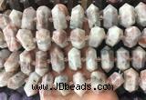 CBBS50 15 inches 12*25mm - 14*28mm hexahedral prism sunstone beads