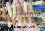 CBBS57 15 inches 8*30mm - 9*33mm hexahedral prism yellow aventurine beads