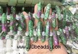 CBBS65 15 inches 8*30mm - 9*33mm hexahedral prism ruby zoisite beads