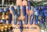 CBBS66 15 inches 8*30mm - 9*33mm hexahedral prism lapis lazuli beads