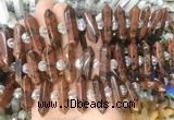 CBBS71 15 inches 8*30mm - 9*33mm hexahedral prism mahogany obsidian beads