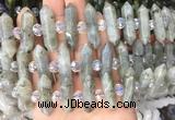 CBBS72 15 inches 8*30mm - 9*33mm hexahedral prism labradorite beads