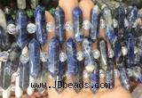 CBBS77 15 inches 8*30mm - 9*33mm hexahedral prism sodalite beads