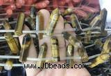 CBBS99 15 inches 8*30mm - 8*32mm hexahedral prism yellow tiger eye beads