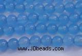 CBC251 15.5 inches 6mm A grade round ocean blue chalcedony beads