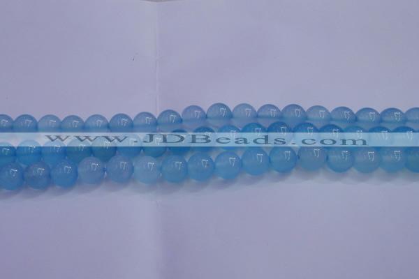 CBC254 15.5 inches 12mm A grade round ocean blue chalcedony beads