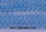 CBC260 15.5 inches 4mm AA grade round ocean blue chalcedony beads