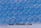 CBC261 15.5 inches 6mm AA grade round ocean blue chalcedony beads