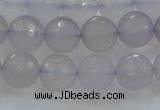 CBC437 15.5 inches 10mm faceted round purple chalcedony beads