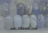 CBC466 15.5 inches 6*10mm faceted rondelle blue chalcedony beads