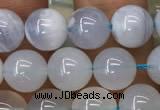 CBC712 15.5 inches 8mm round blue chalcedony beads wholesale