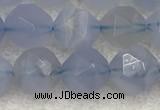 CBC741 15.5 inches 8mm faceted nuggets blue chalcedony beads