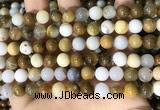 CBC802 15.5 inches 8mm round natural polka dot chalcedony beads