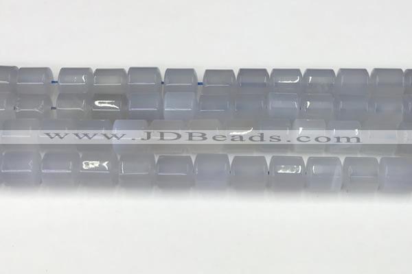 CBC825 15.5 inches 10*11mm tube blue chalcedony gemstone beads