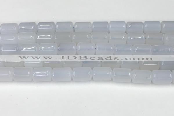 CBC829 15.5 inches 10*14mm tube blue chalcedony gemstone beads