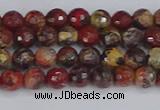 CBD368 15.5 inches 4mm faceted round brecciated jasper beads