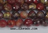 CBD369 15.5 inches 6mm faceted round brecciated jasper beads