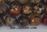 CBD371 15.5 inches 10mm faceted round brecciated jasper beads