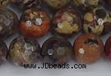 CBD372 15.5 inches 12mm faceted round brecciated jasper beads