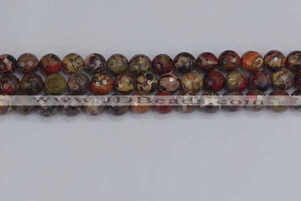 CBD372 15.5 inches 12mm faceted round brecciated jasper beads