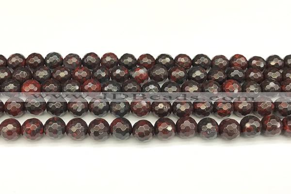 CBD391 15 inches 8mm faceted round brecciated jasper beads